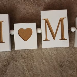 White Wood Letter Blocks with Heart Accent